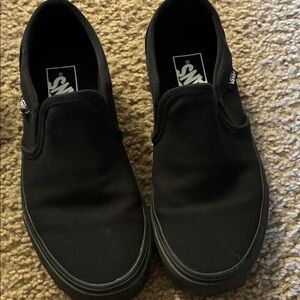 Vans Men's Black Canvas Slip-On Sneakers